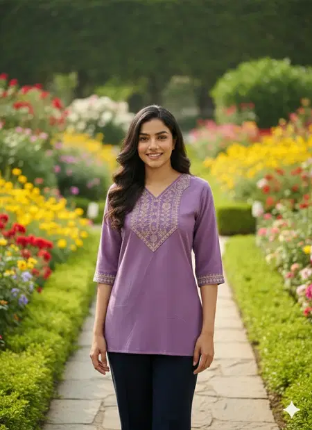 SI 291 Sulb Cotton With Embroidery Work Short Kurti Collection Suppliers In India